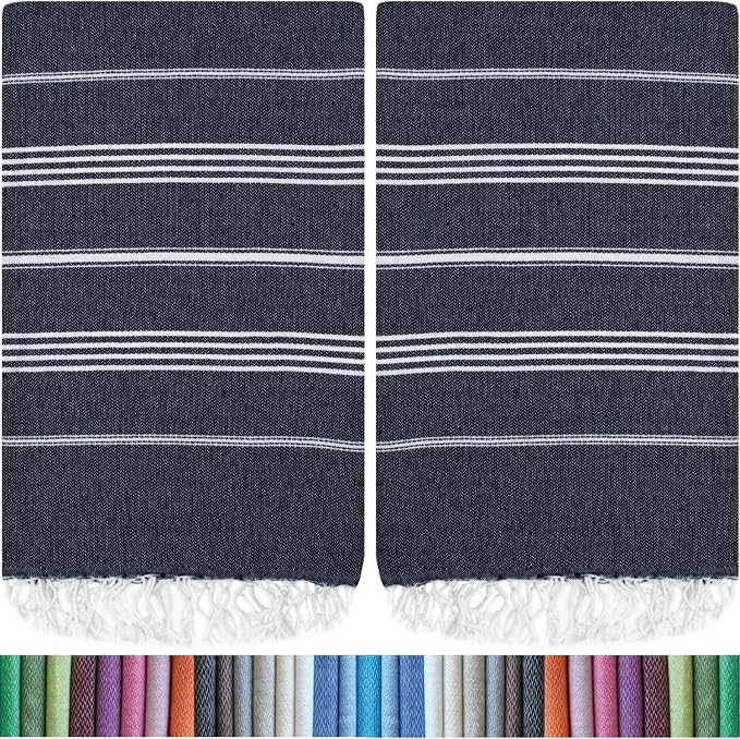 |Pack of 2| Turkish Beach Towels Oversized 39x71, 100% Turkish Cotton Sand Free Quick Dry Absorbe... | Amazon (US)