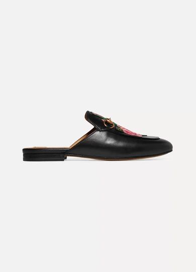Princetown appliquéd horsebit-detailed leather slippers | NET-A-PORTER (UK & EU)