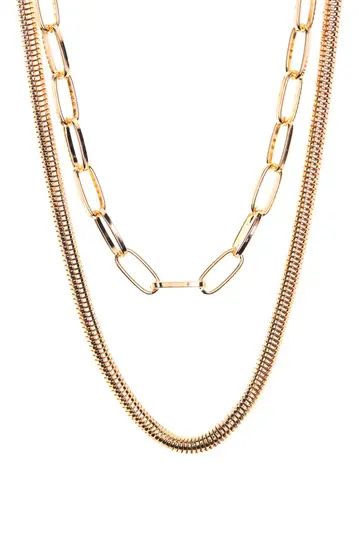 Double Layer Mixed Chain Necklace | Nordstrom Rack