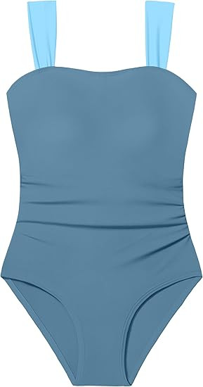 CRISONE Girl Swimsuit One Piece Bathing Suit for Girls Retro Square Neck Adjustable Straps Girls'... | Amazon (US)