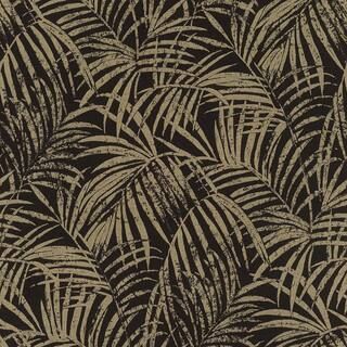 Advantage Yumi Black Palm Leaf Wallpaper 4035-832143 | The Home Depot
