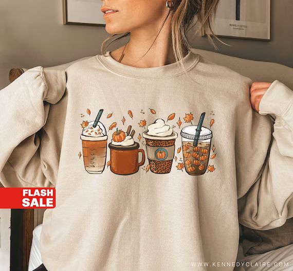 Fall Coffee Sweatshirt for Women Pumpkin Spice Shirt - Etsy | Etsy (US)