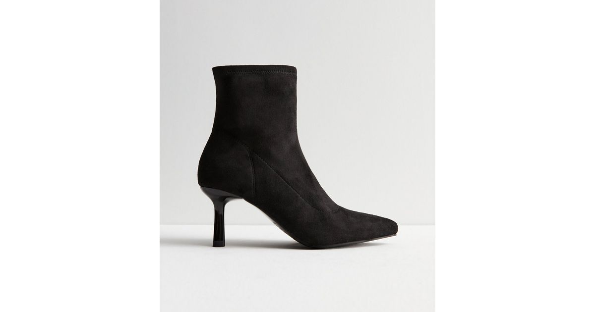 Black Suedette Stiletto Heel Sock Boots
						
						Add to Saved Items
						Remove from Saved I... | New Look (UK)
