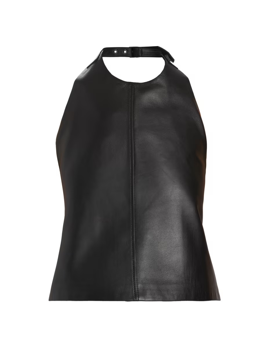 Leather Bib Top | Saks Fifth Avenue