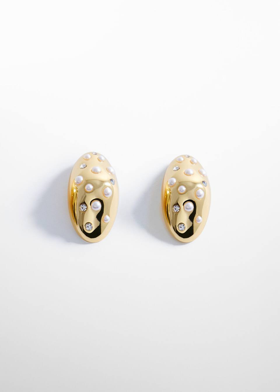 Oval earrings pearl detail -  Women | Mango USA | MANGO (US)