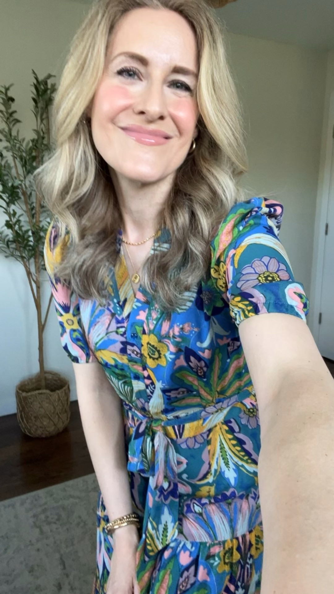 Walmart shirtdress that looks like Anthro, very comfortable and flattering, it’s a non stretch synthetic, fully lined, wrinkle free, I sized up one size to a medium and it fits beautifully (so go up one size!) #mothersday dress outfit church shower party girls brunch date special  occasion 

#LTKOver40