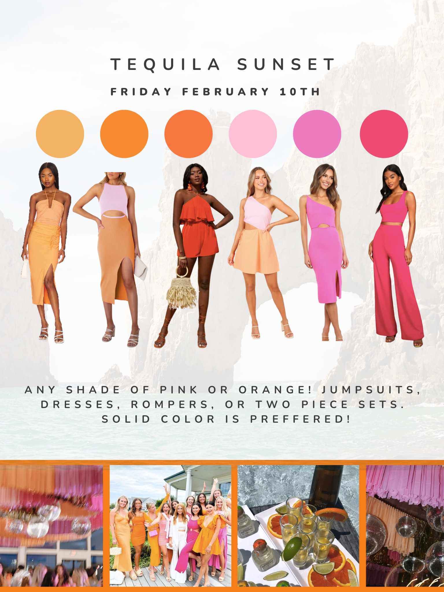 Tequila sunset themed bachelorette going out outfits! 

#LTKwedding #LTKtravel