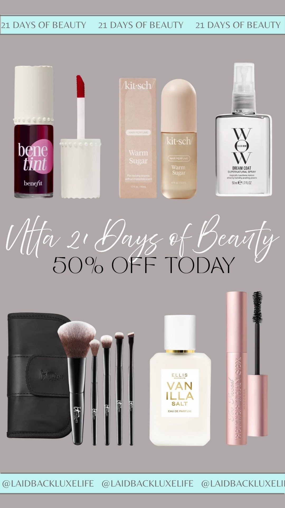 Ulta Beauty 21 Days of Beauty, beauty sale, 50% off today only 9/15. @ulta #LaidbackLuxeLife

Hey Beautiful! Feel free to comment on this post if you have any questions! 🫶🏽

Follow me for more fashion finds, beauty faves, lifestyle, home decor, sales and more! So glad you’re here!! XO, Karma

#LTKSaleAlert #LTKBeauty