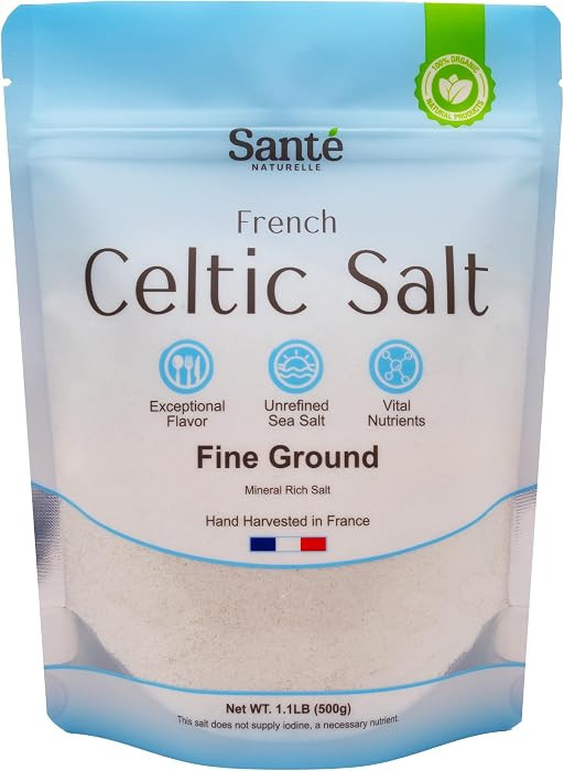 Sante Naturelle Celtic Salt Organic Fine Ground - 1.1lb (18oz) Unrefined French Mineral Sea Salt,... | Amazon (US)