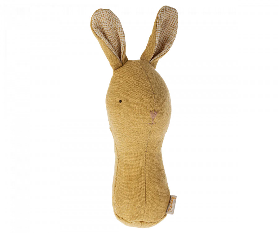 Maileg Lullaby Friend Rattles, Bunny -  Dusty Yellow | Odin Parker