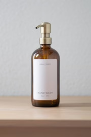 Minimalist Collection - Amber Glass Ivory Hand Wash, Dish Soap or Hand Lotion Dispenser | Urban Ember