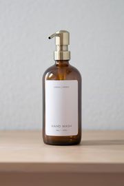 Minimalist Collection - Amber Glass Ivory Hand Wash, Dish Soap or Hand Lotion Dispenser | Urban Ember