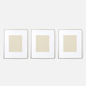 Gallery Frame, Polished Nickel, Set of 3, 8"" x 10"" (13"" x 16"" without mat) | West Elm (US)