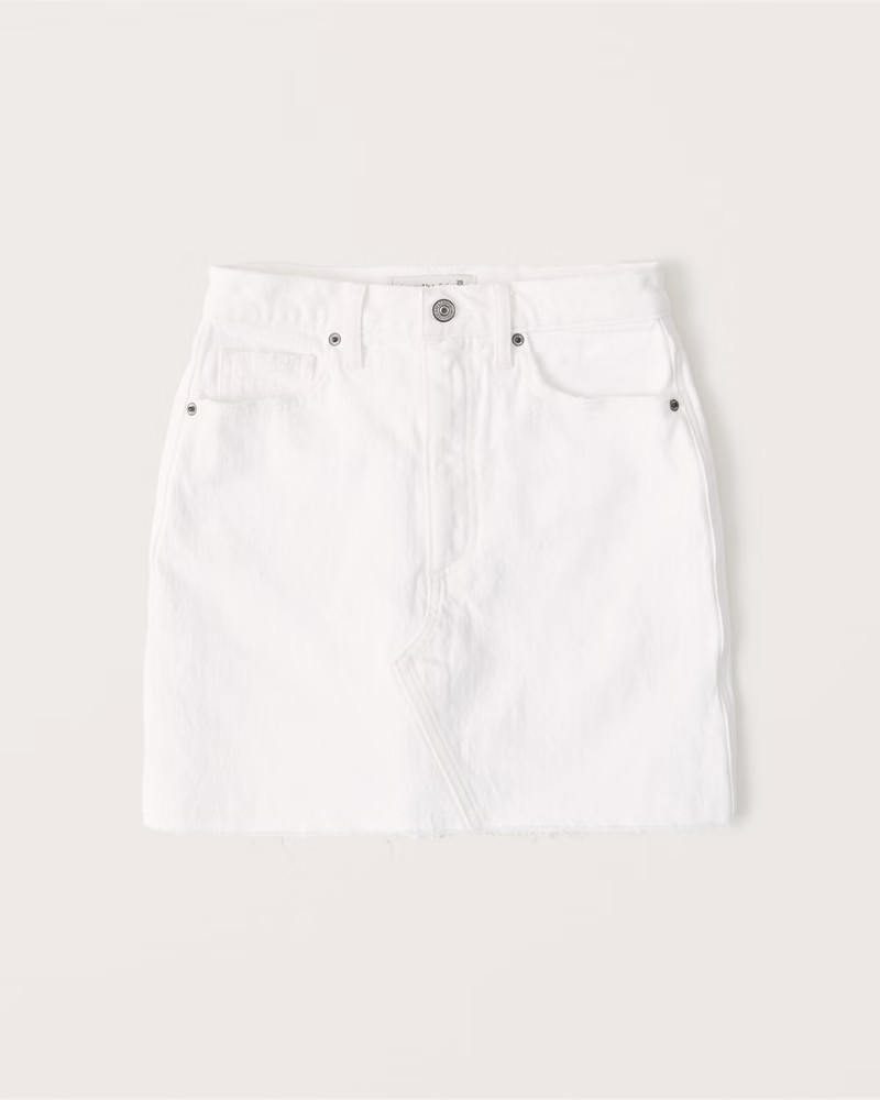 Curve Love Denim Mini Skirt | Abercrombie & Fitch (US)