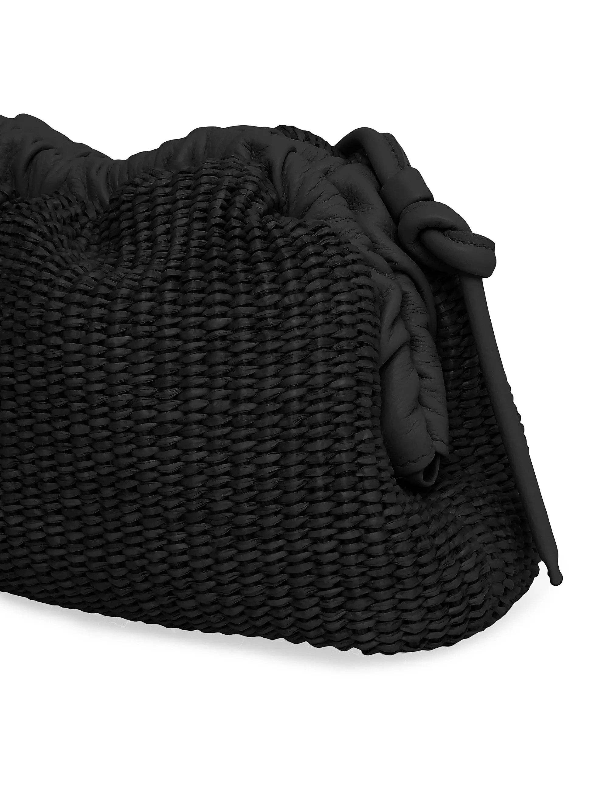 Mini Cloud Raffia & Leather Clutch | Saks Fifth Avenue