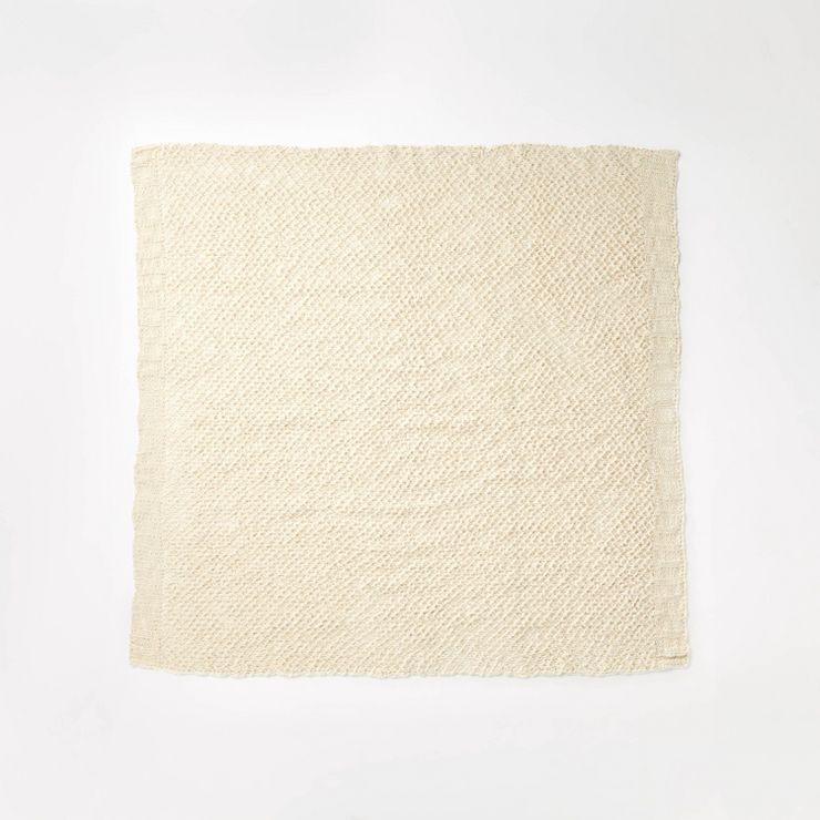 Honeycomb Textured Knit Throw Blanket Cream - Threshold™ designed with Studio McGee | Target