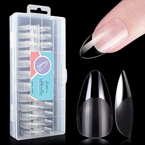 Gelike EC Soft Gel Full Cover Nail Tips Kit for Soak Off Nail Extensions, 240Pcs Clear Short Almo... | Amazon (US)