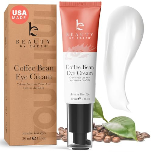 Beauty by Earth Caffeine Eye Cream for Puffiness & Bags Under Eyes - USA Made with Natural & Organic Ingredients, Under Eye Cream for Dark Circles with Glycerin & Vitamin E, Brightens & Refreshes | Amazon (US)
