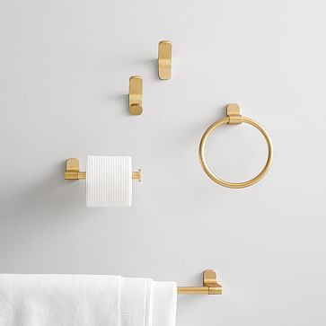Mid-Century Contour Bathroom Hardware - Antique Brass | West Elm (US)