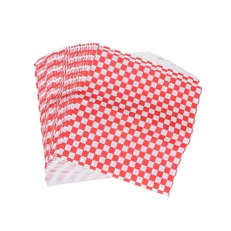 TINKSKY 100 Sheets Checkered Deli Basket Liner Checkered Food Wrapping Papers Grease-Resistant Sandw | Walmart (US)
