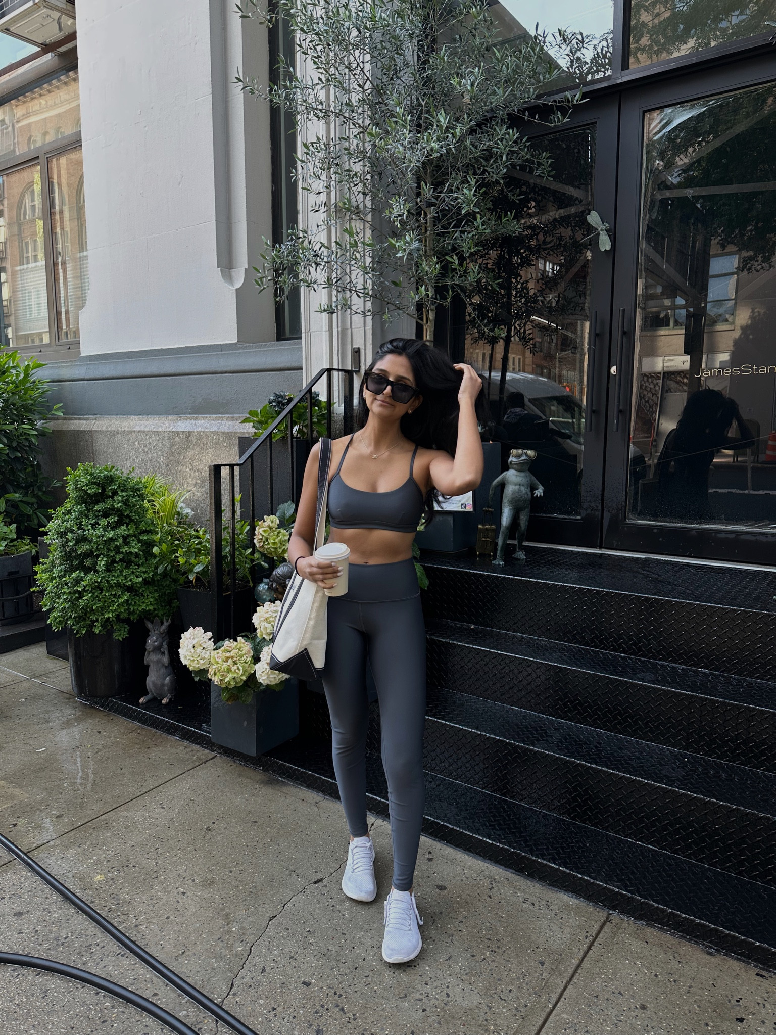 my favorite way to spend my friday - pilates and walking through tribeca with a Blue Bottle coffee in my favorite Alo Yoga set! ☕️

#LTKunder100 #LTKFind #LTKfit