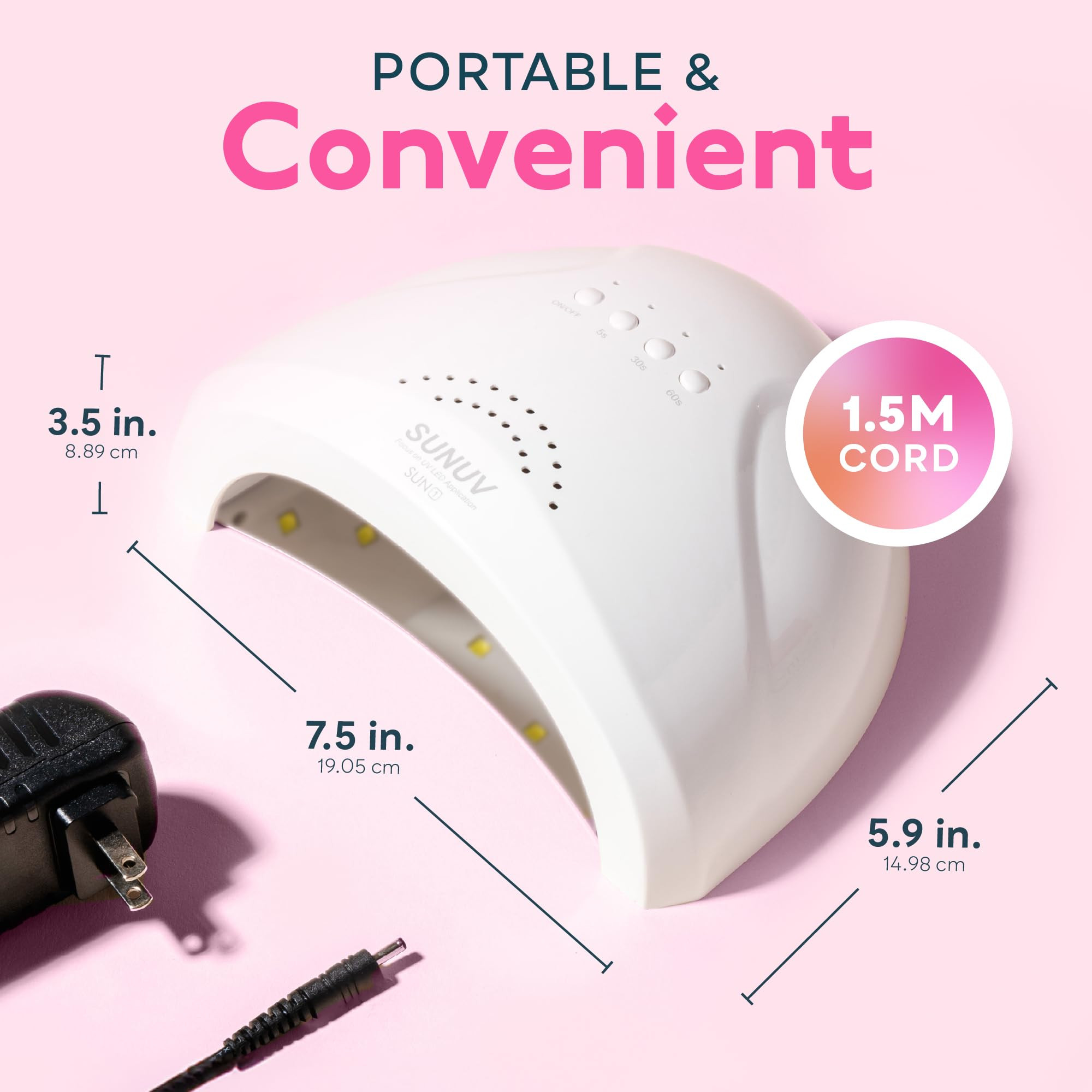 SUNUV UV LED Nail Lamp, Gel Light for Nail Polish UV Dryer with 3 Timers SUNone White | Amazon (US)