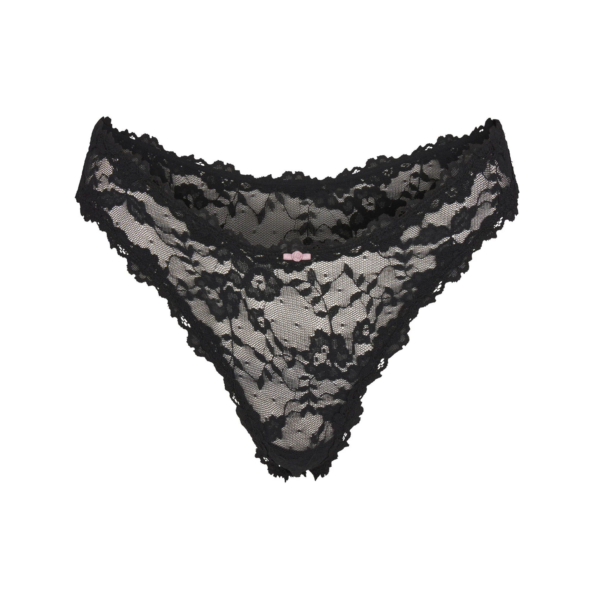 STRETCH LACE DIPPED THONG | ONYX | SKIMS (US)