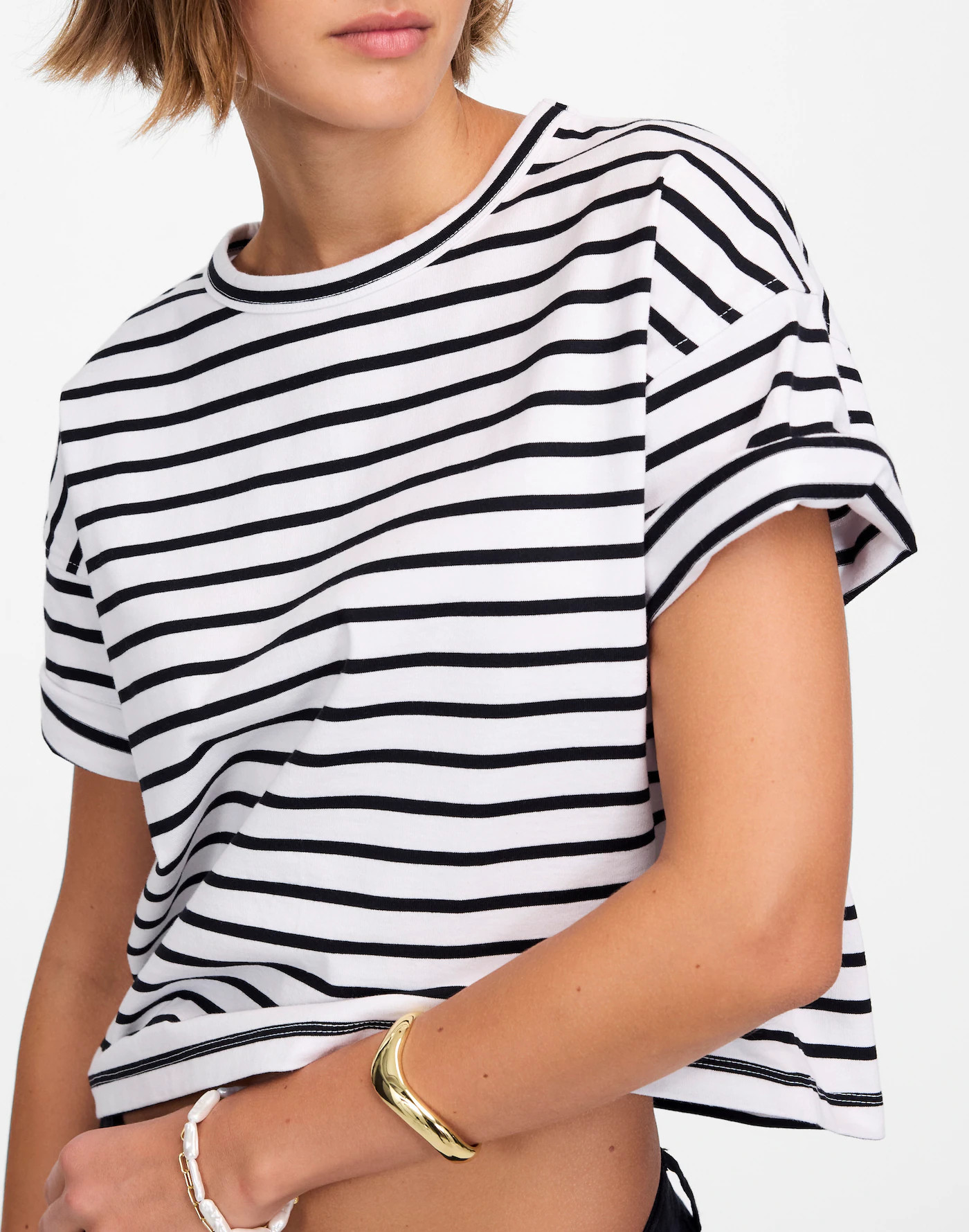 Everyday Boxy Crop Tee in Stripe | Madewell