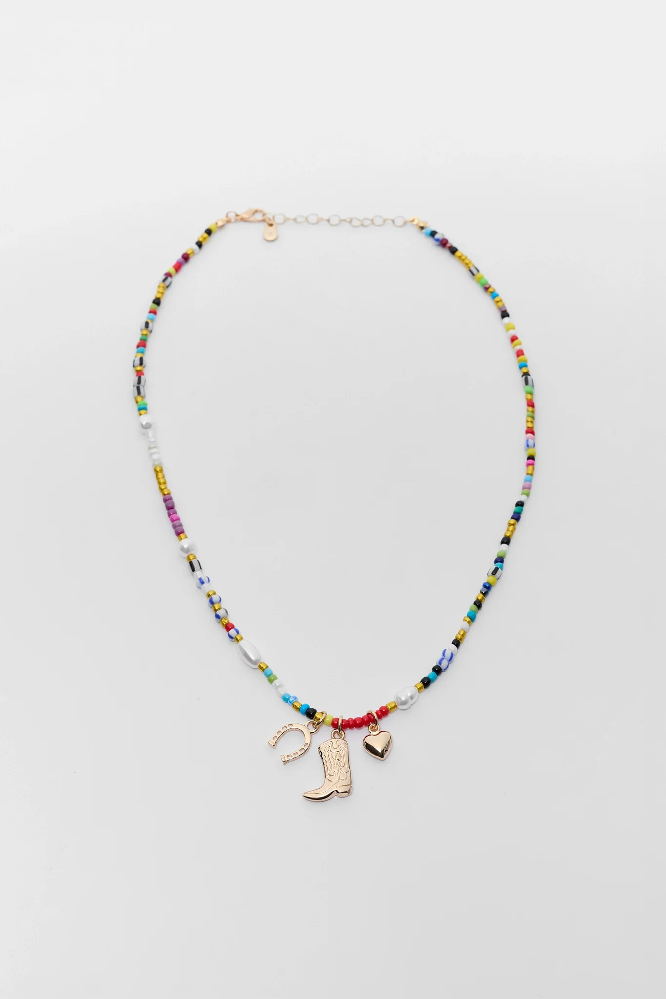 Multi Beaded Boot Charm Necklace | Avara