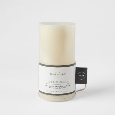 6" x 3" LED Flameless Black Wick Candle Cream - Threshold™ | Target