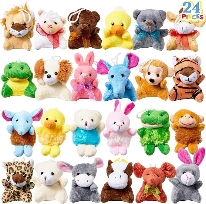 JOYIN 24 Pack Mini Animal Plush Toy Assortment (24 Units 3" Each), Animals Keychain Decoration fo... | Amazon (US)