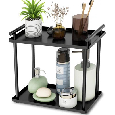 2 Tier Bathroom Organizer Countertop, Bathroom Counter Organizer, Small Vanity Shelf Skin Care Countertop Organizers,Black | Wayfair North America