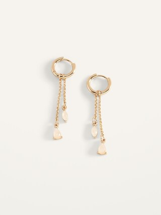 Gold-Toned Hoop Drop Chain Earrings for Women | Old Navy (US)