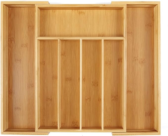 Utoplike Safehouseware Bamboo Expandable Cutlery Organizer Tray: Holds Silverware, Flatware, Uten... | Amazon (CA)