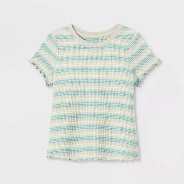 Girls' Short Sleeve Mini Waffle Shirt - Cat & Jack™ | Target