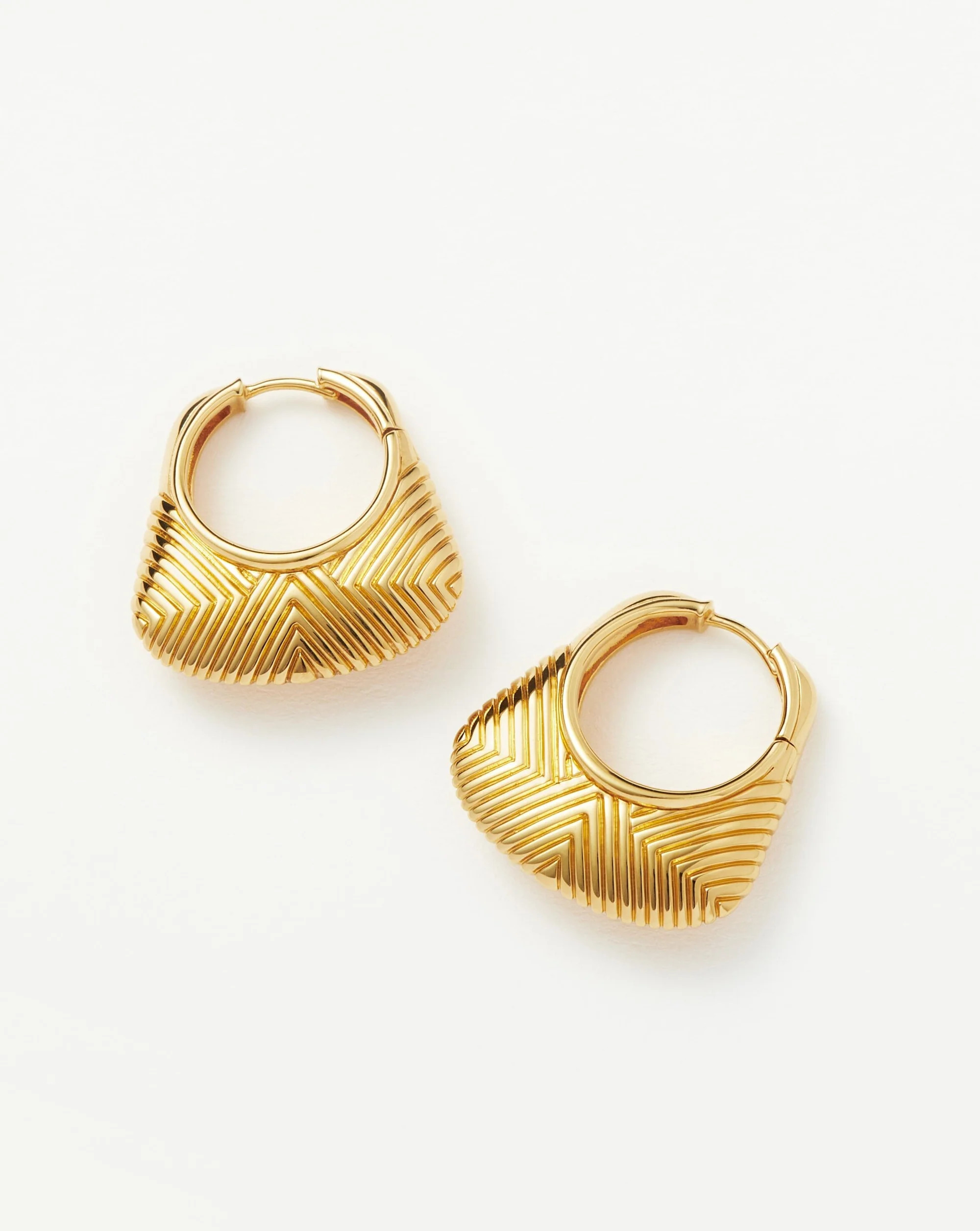 Hera Ridge Hoop Earrings | 18ct Gold Plated Earrings | Missoma US