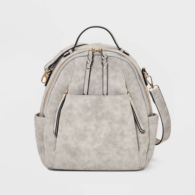 VR NYC Braided Dome Backpack - Light Gray | Target