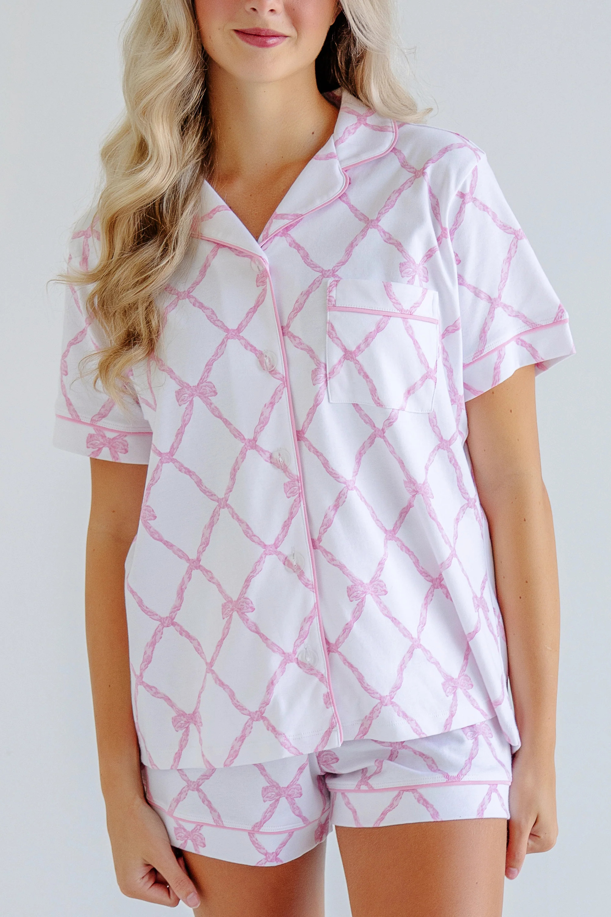 Let Me Lounge Short Sleeve Top (Women's) - Belle Meade Bow | The Beaufort Bonnet Company