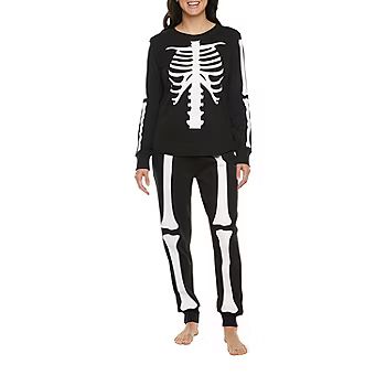 new!Womens Halloween Skeleton Long Sleeve 2-pc. Pant Pajama Set | JCPenney