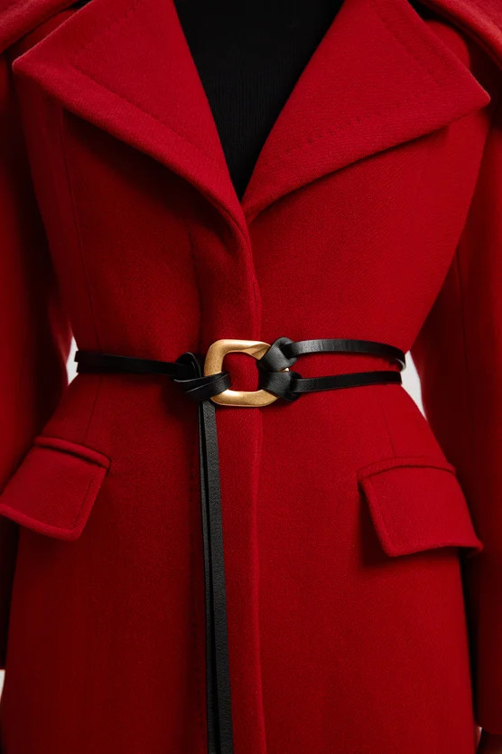 Wool Shawl Collar Belted Tailored Midi Coat | Karen Millen US