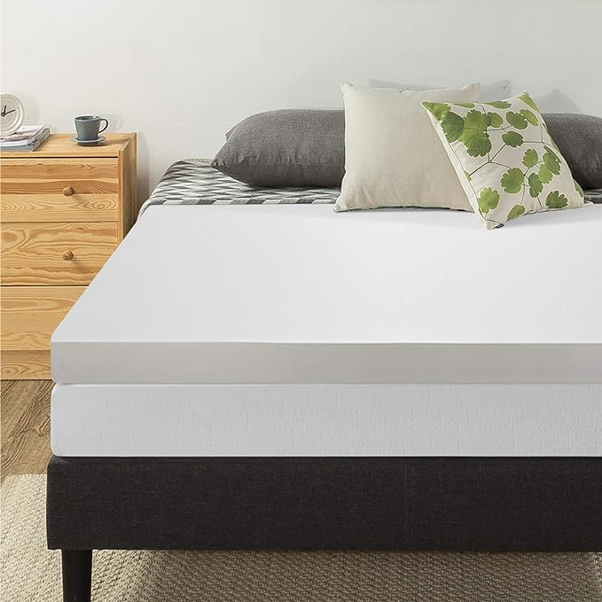 Mellow 4 Inch Memory Foam Mattress Topper with Cover, Calming Green Tea Infusion, Twin XL | Amazon (US)