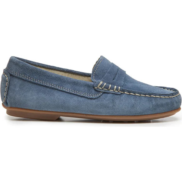 Childrenchic | Sam Suede Penny Loafers (Blue, Size 30) | Maisonette | Maisonette