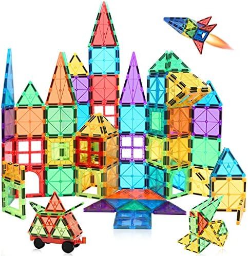 MagHub 85PCS Kids Magnet Toy Magnetic Tiles Shape,3D Magnetic Building Blocks Set, Magnetic Stack... | Amazon (US)