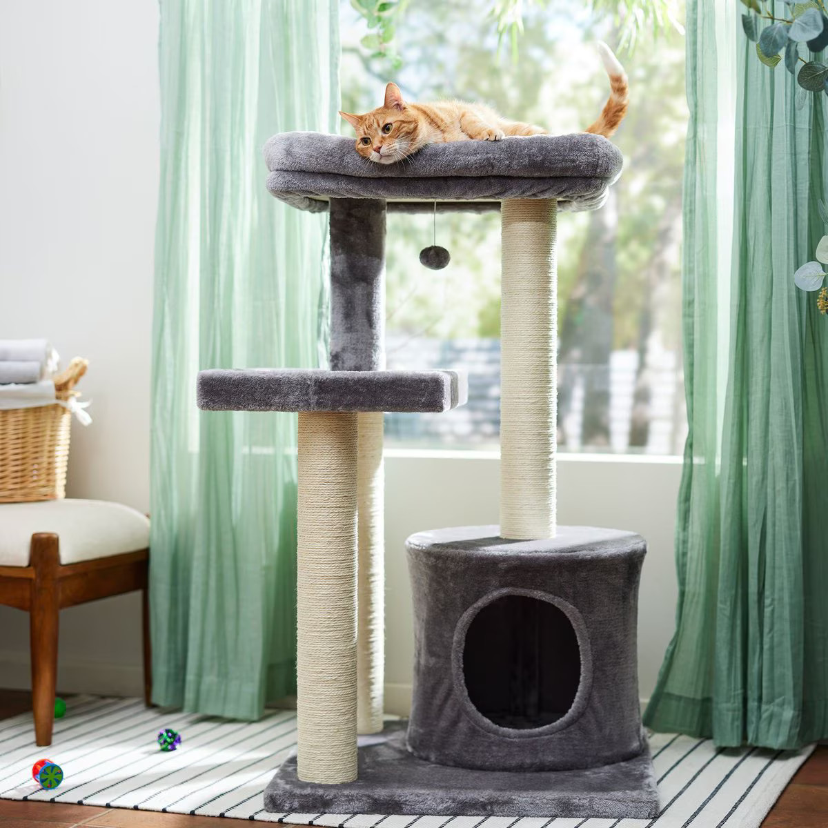 Frisco 42-in Heavy Duty Faux Fur Cat Tree & Condo | Chewy.com