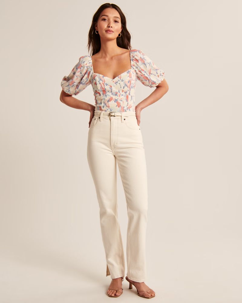 Corset Puff Sleeve Top | Abercrombie & Fitch (US)