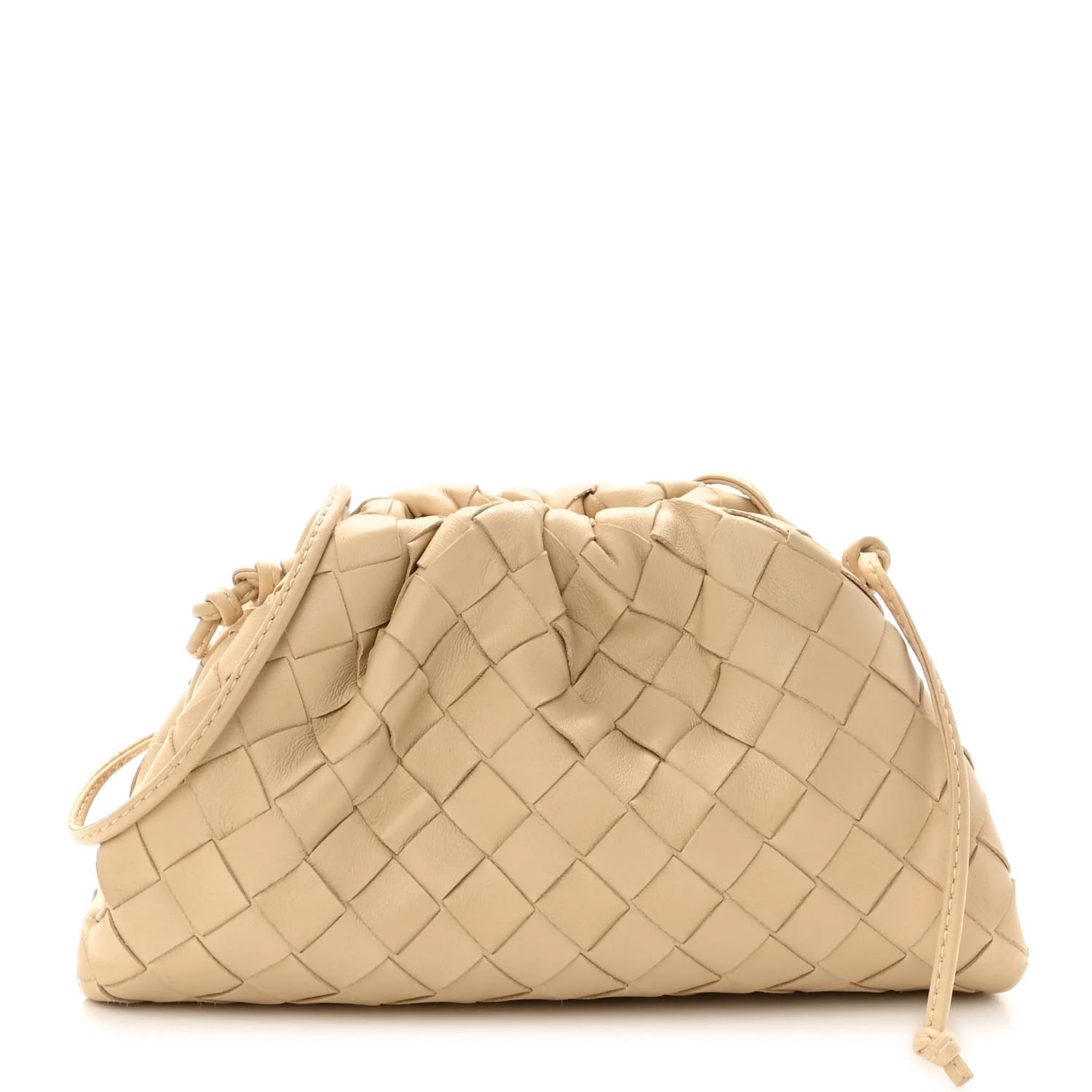 BOTTEGA VENETA Nappa Intrecciato The Mini Pouch Porridge | FASHIONPHILE (US)