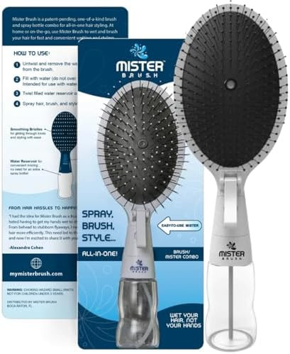 Mister Brush 2-in-1 Hairbrush Mister – Innovative Hair Mist & Brushing Tool for Wet & Dry Hair ... | Amazon (US)