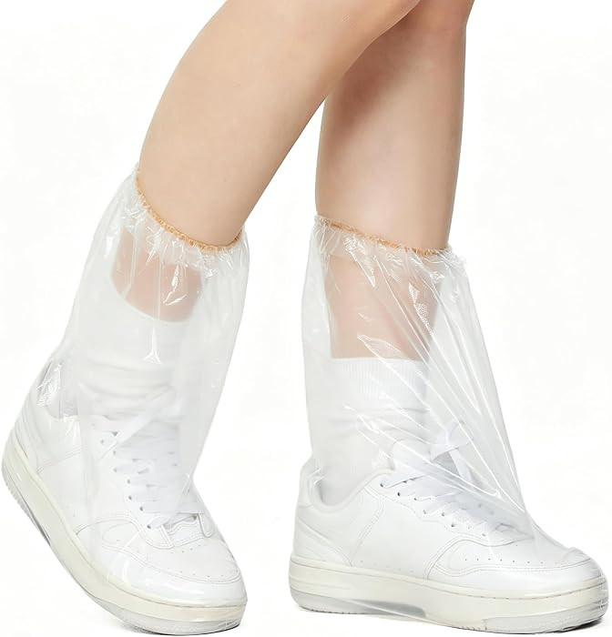 20Pcs Disposable Waterproof Shoe Covers for Rain, Clear,Durable,Non-Slip Plastic Rain Shoe Covers... | Amazon (US)