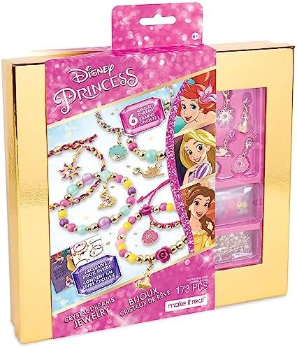 Make It Real Disney Princess Crystal Dreams Jewelry Kit - DIY Bead & Charm Bracelet Set with Swar... | Amazon (US)