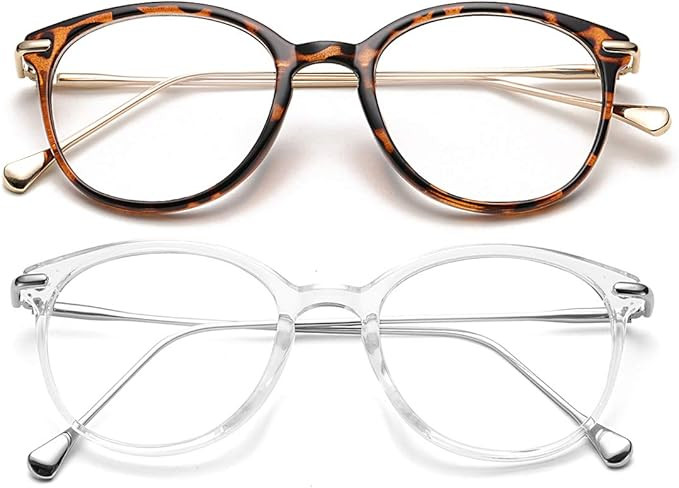 COASION Vintage Round Clear Glasses Non-Prescription Eyeglasses Frames for Women Men | Amazon (US)